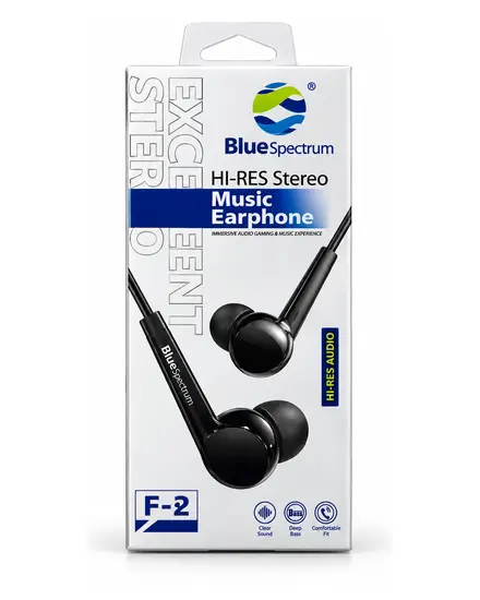 Hi-Res Stereo Music Earphone Blue Spectrum F-2
